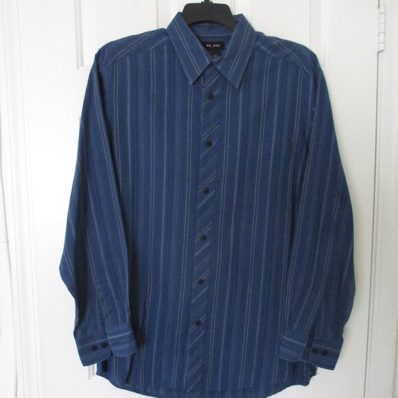 Axcess Mens L/S Blue Cotton Dress or Casual Shirt - Size 16/34 or Large - Picture 3 of 3